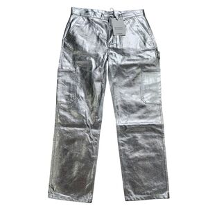 NWT Pull & Bear Silver Loose Fit Jeans Size 10